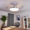 Bendigo Taklampa, Takfläkt med belysning LED Krom, Genomskinlig, klar, Vit, 1-ljuskällor