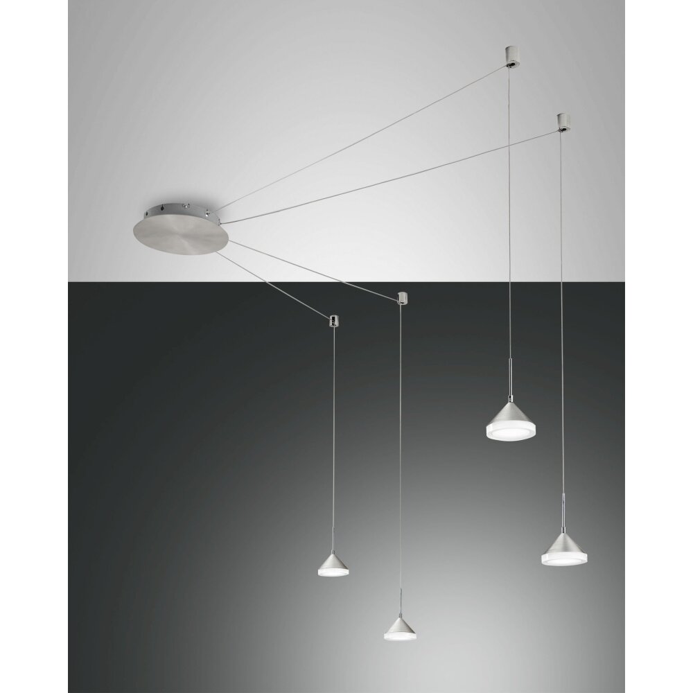 Fabas Luce Isabella Pendelbelysning LED Krom, Nickel matt, 4-ljuskällor main product photo