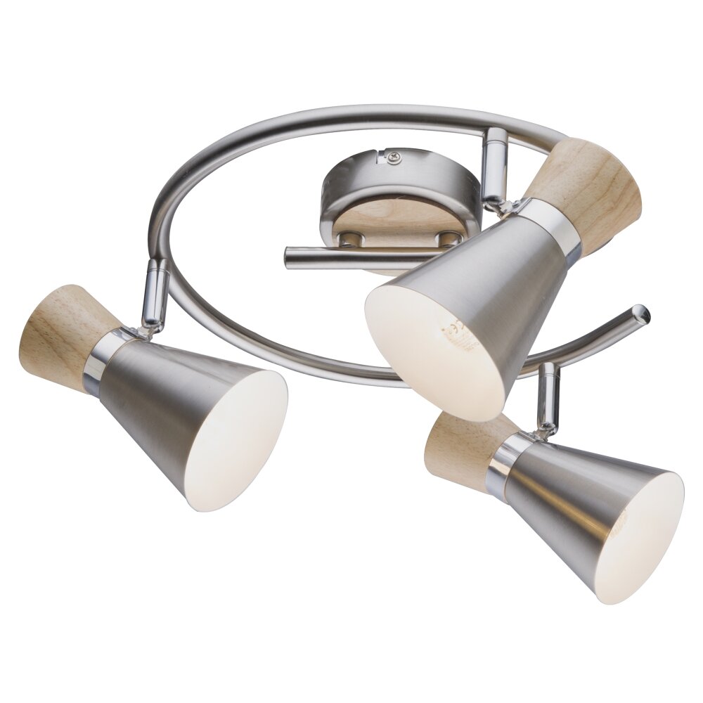 Globo Taklampa, Takstrålkastare Nickel matt, 3-ljuskällor main product photo