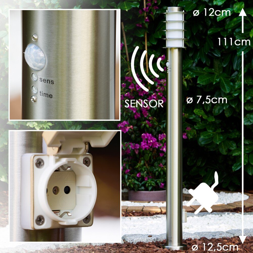 Tunes Golvlampa, gångvägslampa Rostfritt stål, 1-ljuskällor, Rörelsedetektor main product photo