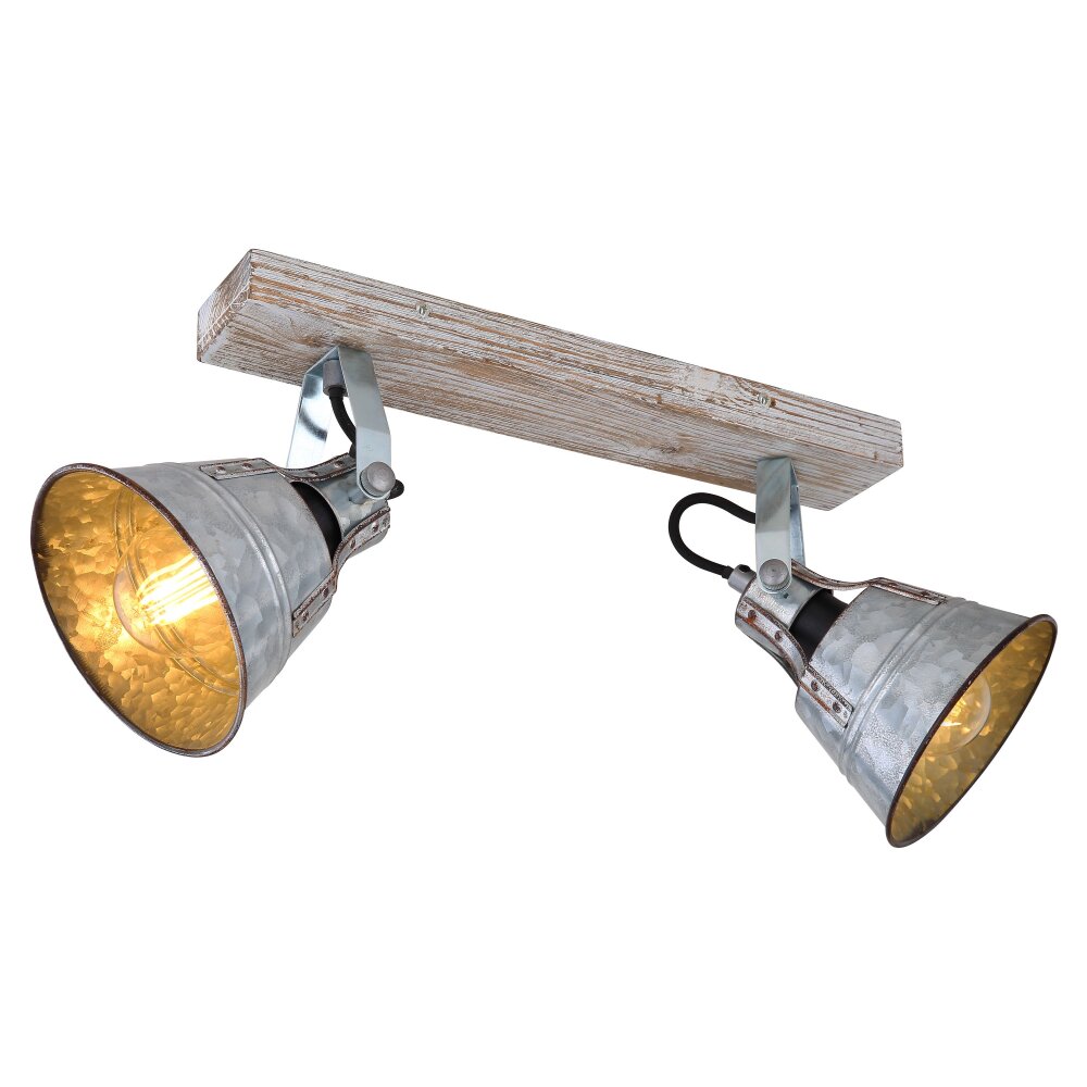 Globo GÜNTHER Taklampa, Takstrålkastare, Väggspotlight Guld, Vit, 2-ljuskällor main product photo