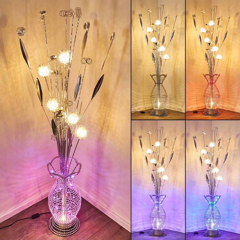 Holar Golvlampa LED Krom, 6-ljuskällor, Färgväxlare main product photo