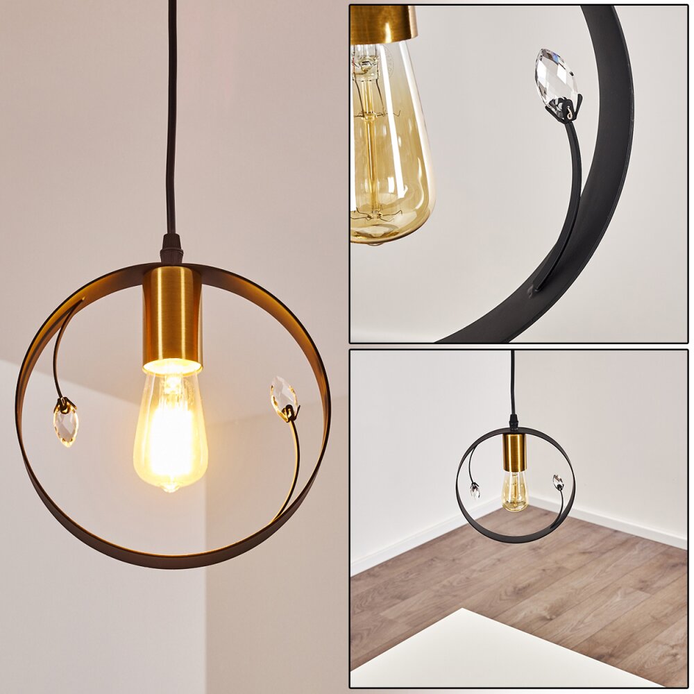 Leentje Pendellampa Svart-guld, 1-ljuskällor main product photo