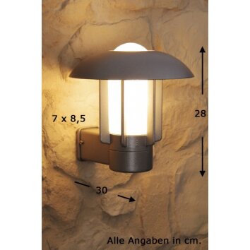 Konstsmide Lampor HEIMDAL vägglampa utomhus, Vägglampa Rostfritt stål, Silver, 1-ljuskällor