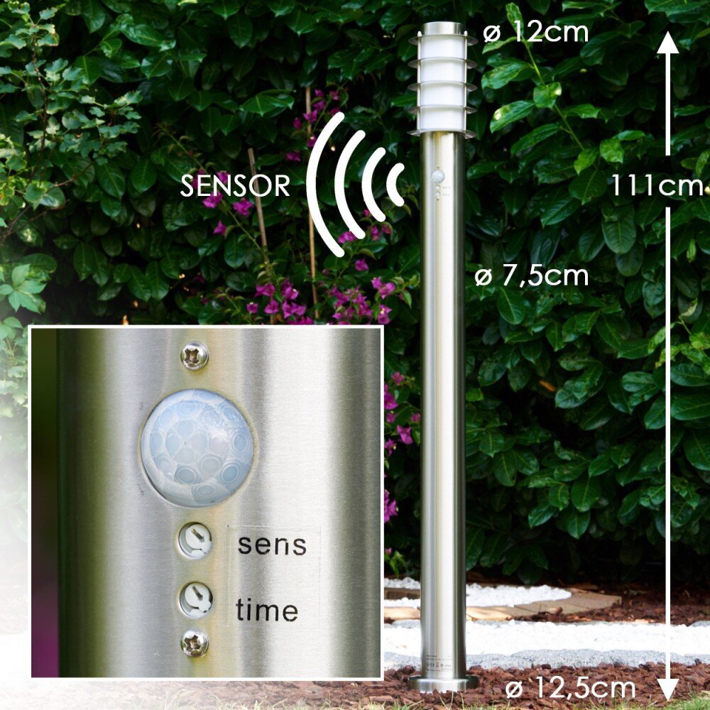 Tunes Golvlampa, gångvägslampa Rostfritt stål, 1-ljuskällor, Rörelsedetektor main product photo