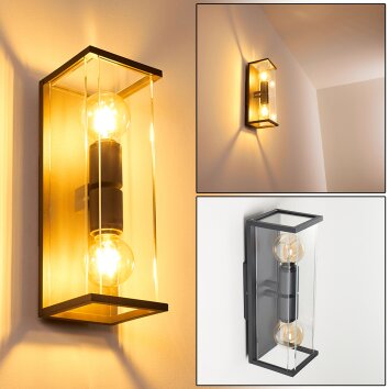 Faroer vägglampa utomhus, Vägglampa Svart, 2-ljuskällor