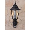 Lutec Lampor BRISTOL vägglampa utomhus, Vägglampa Svart, Genomskinlig, klar, 1-ljuskällor, Rörelsedetektor