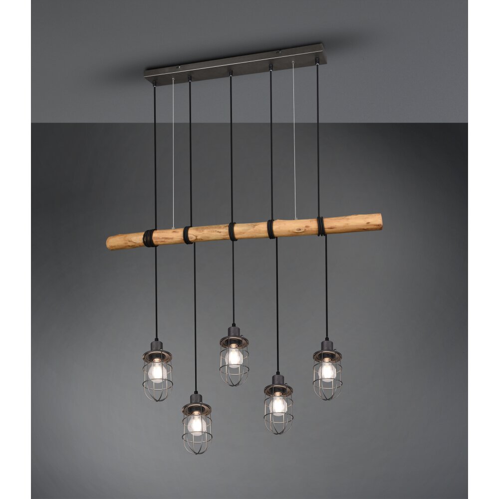Trio Lampor Forester Pendelbelysning Mörkbrun, Nickel matt, 5-ljuskällor main product photo