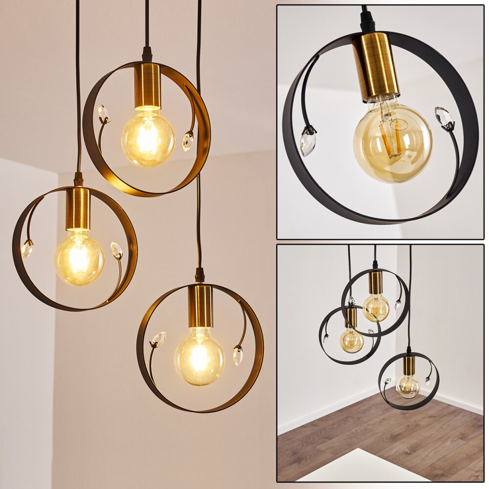Leentje Pendellampa, Pendelbelysning Guld, Svart, 3-ljuskällor main product photo