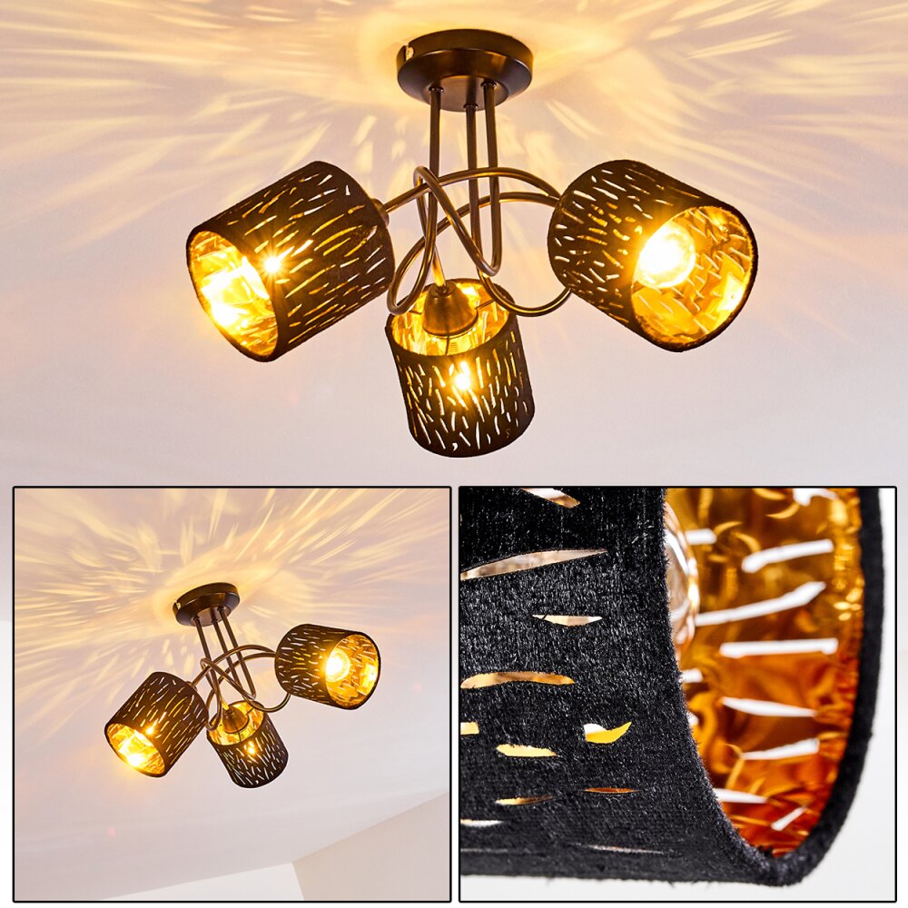 Liared Taklampa Svart, 3-ljuskällor main product photo