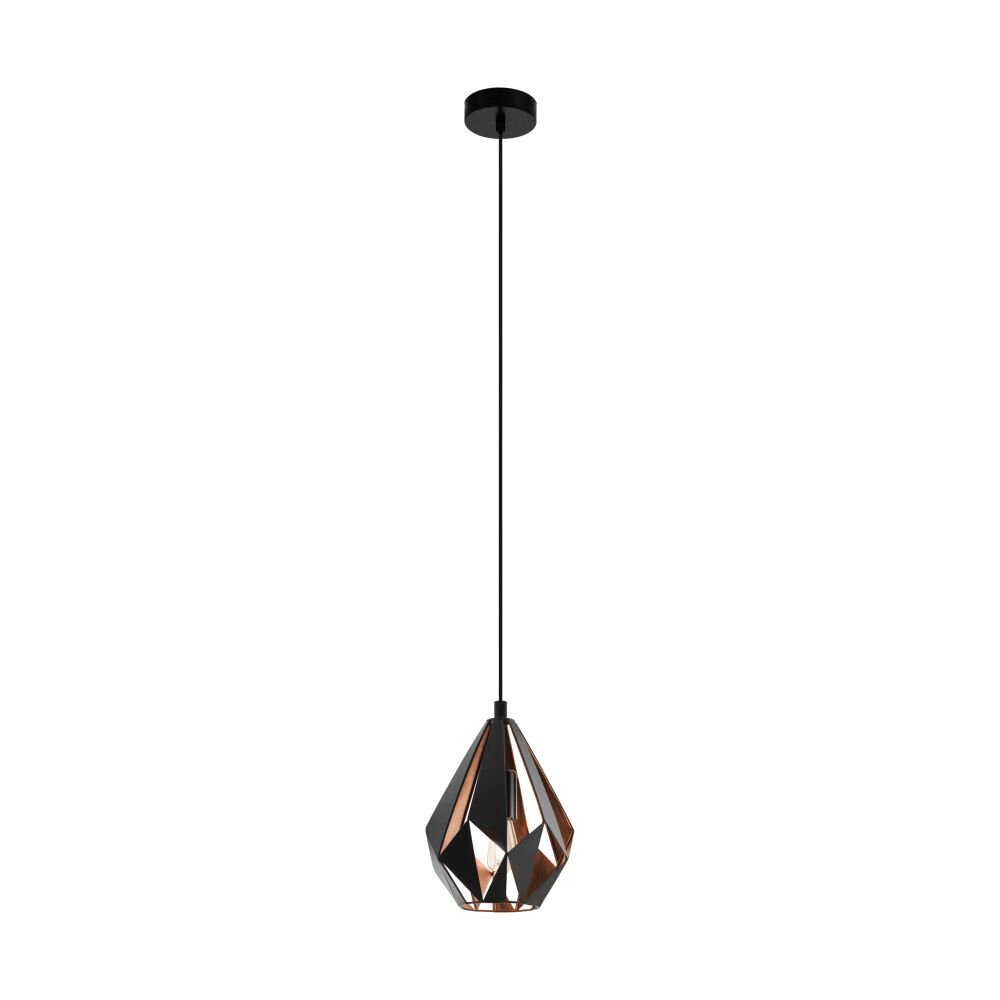 Eglo Lampor CARLTON Pendellampa Kopparfärg, Svart, 1-ljuskällor main product photo
