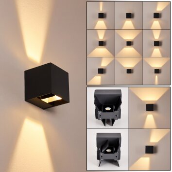 Fauderup vägglampa utomhus, Vägglampa LED Antracit, 2-ljuskällor