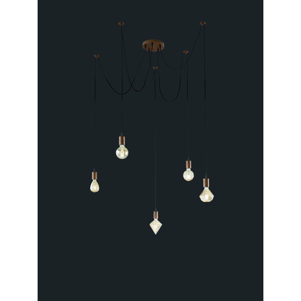 Trio Lampor CORD Pendelbelysning Kopparfärg, 5-ljuskällor main product photo