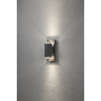 Konstsmide Lampor Potenza Vägglampa LED Antracit, 2-ljuskällor