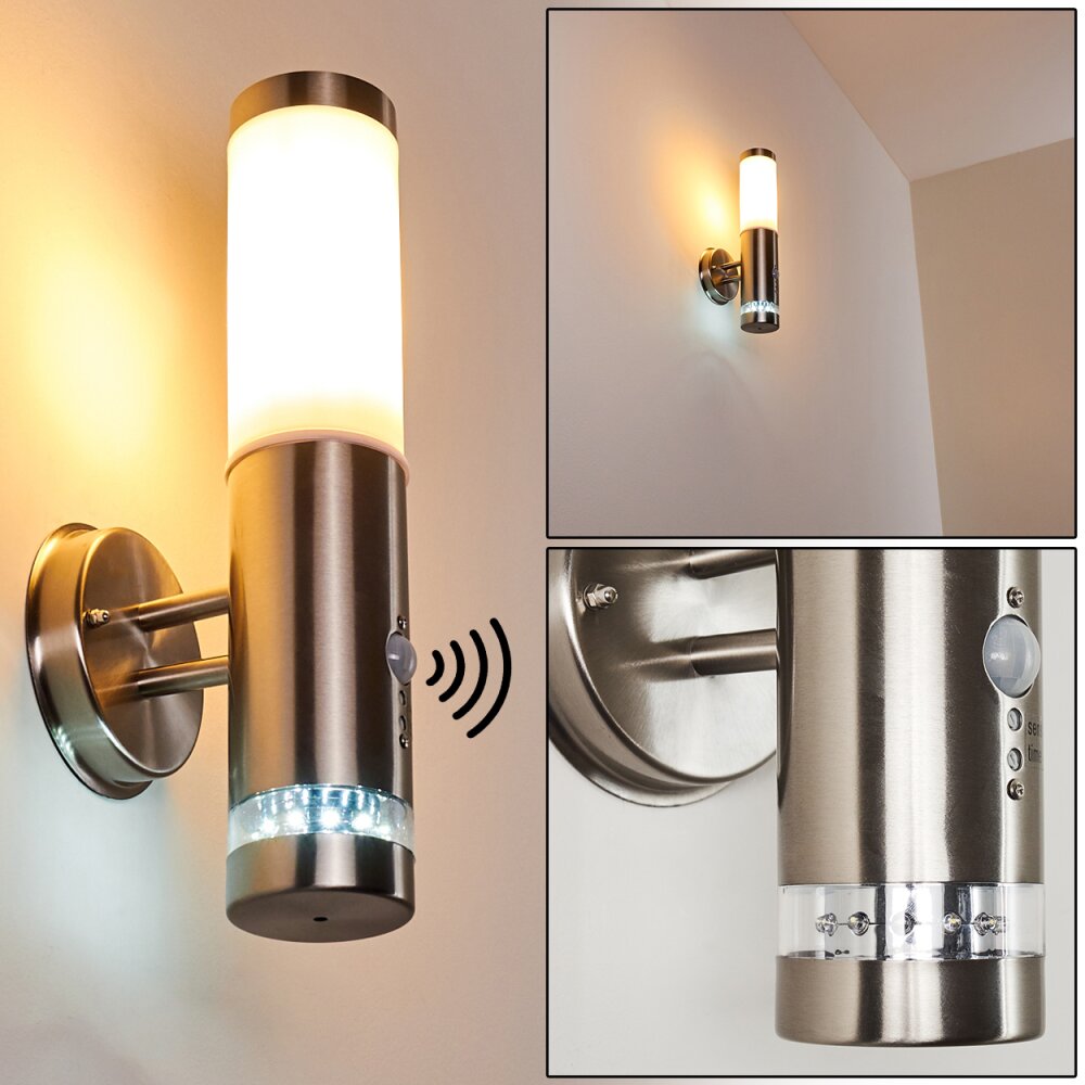 Walise Vägglampa Rostfritt stål, 1-ljuskällor, Rörelsedetektor main product photo