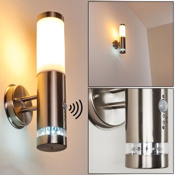 Walise vägglampa utomhus, Vägglampa Rostfritt stål, 1-ljuskällor, Rörelsedetektor