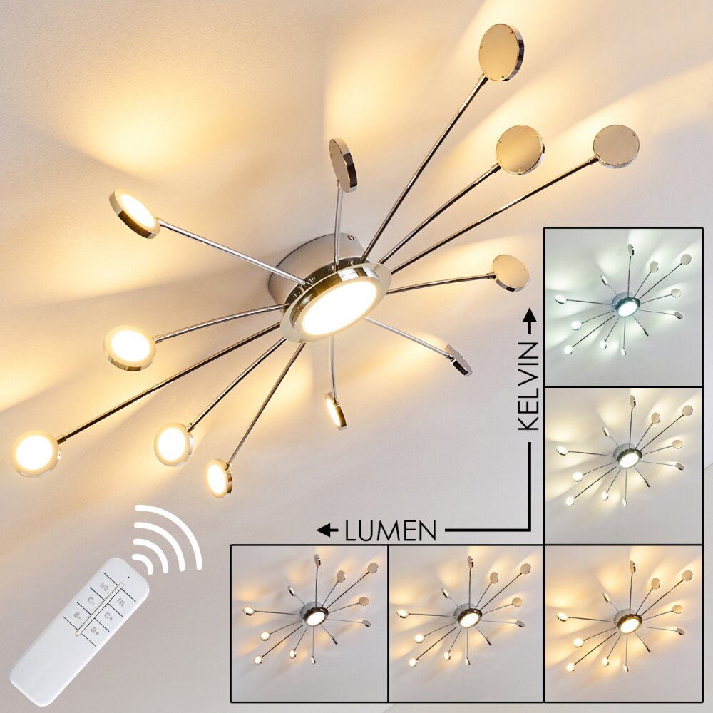 Mirror Taklampa LED Krom, 1-ljuskällor, Fjärrkontroll main product photo