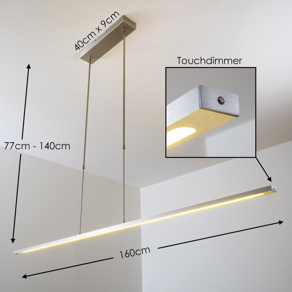Skeldon Pendellampa, Pendelbelysning LED Aluminium, Nickel matt, 1-ljuskällor main product photo