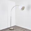 Wiby Golvlampa, Läslampa, Båglampor Nickel matt, 1-ljuskällor, Tygskärm