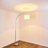 Wiby Golvlampa, Läslampa, Båglampor Nickel matt, 1-ljuskällor, Tygskärm