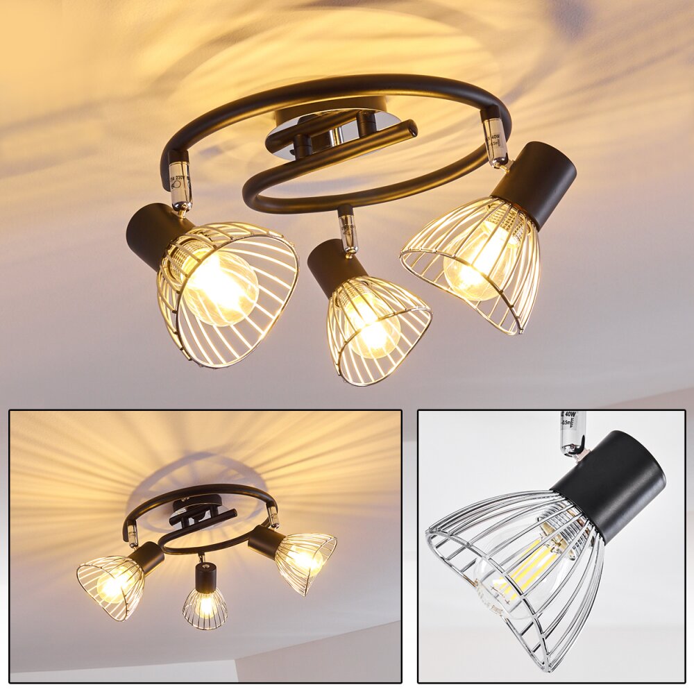 Burkal Taklampa, Takstrålkastare Krom, Svart, 3-ljuskällor main product photo