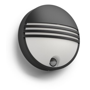 Philips Lampor Yarrow Utomhusbelysning, vägglampa utomhus LED Svart, 1-ljuskällor, Rörelsedetektor