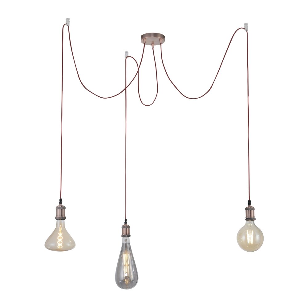 Leuchten Direkt DIY Pendelbelysning Kopparfärg, 3-ljuskällor main product photo
