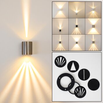 Mora vägglampa utomhus, Vägglampa LED Färg i rostfritt stål, 2-ljuskällor