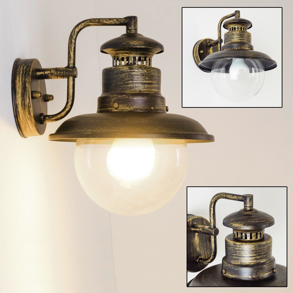 FOX Utomhusbelysning, Vägglampa Brunt, guld, Svart, 1-ljuskällor main product photo