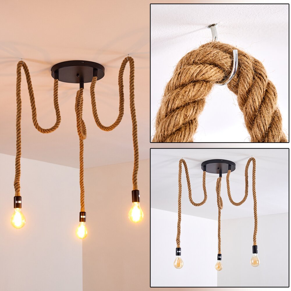 Riekje Pendelbelysning Brun, Svart, 3-ljuskällor main product photo