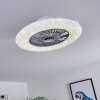 Petrovac Taklampa, Takfläkt med belysning LED Krom, Vit, 1-ljuskällor, Fjärrkontroll