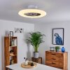 Petrovac Taklampa, Takfläkt med belysning LED Krom, Vit, 1-ljuskällor, Fjärrkontroll