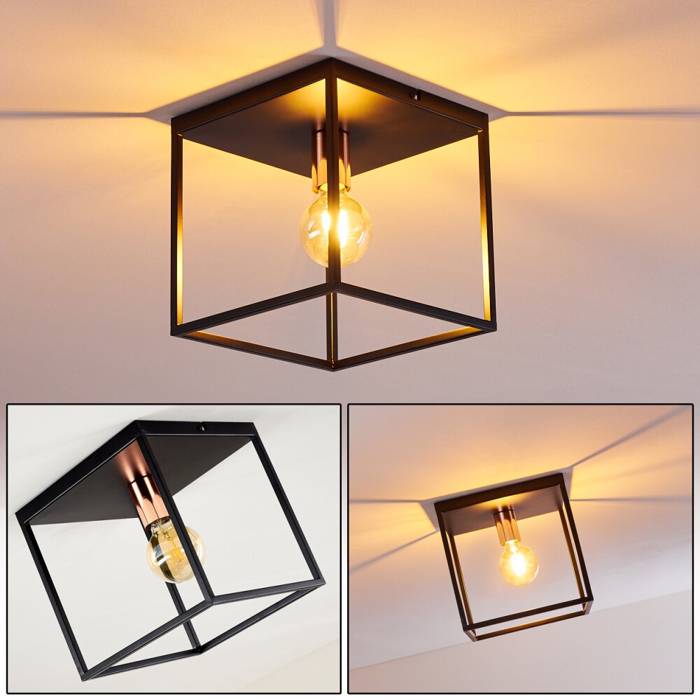 Yuhigaoka Taklampa Svart, 1-ljuskällor main product photo