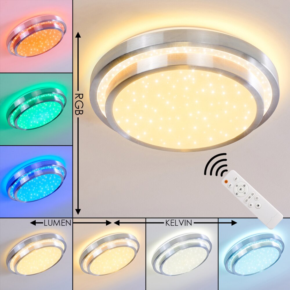 Mirabeau Taklampa LED Vit, 2-ljuskällor, Fjärrkontroll, Färgväxlare main product photo
