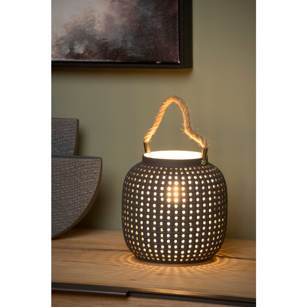 Lucide SAFIYA Bordslampa Grått, 1-ljuskällor main product photo