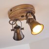 Skodsbol Taklampa, Takstrålkastare Antracit, Trä ljus, 2-ljuskällor