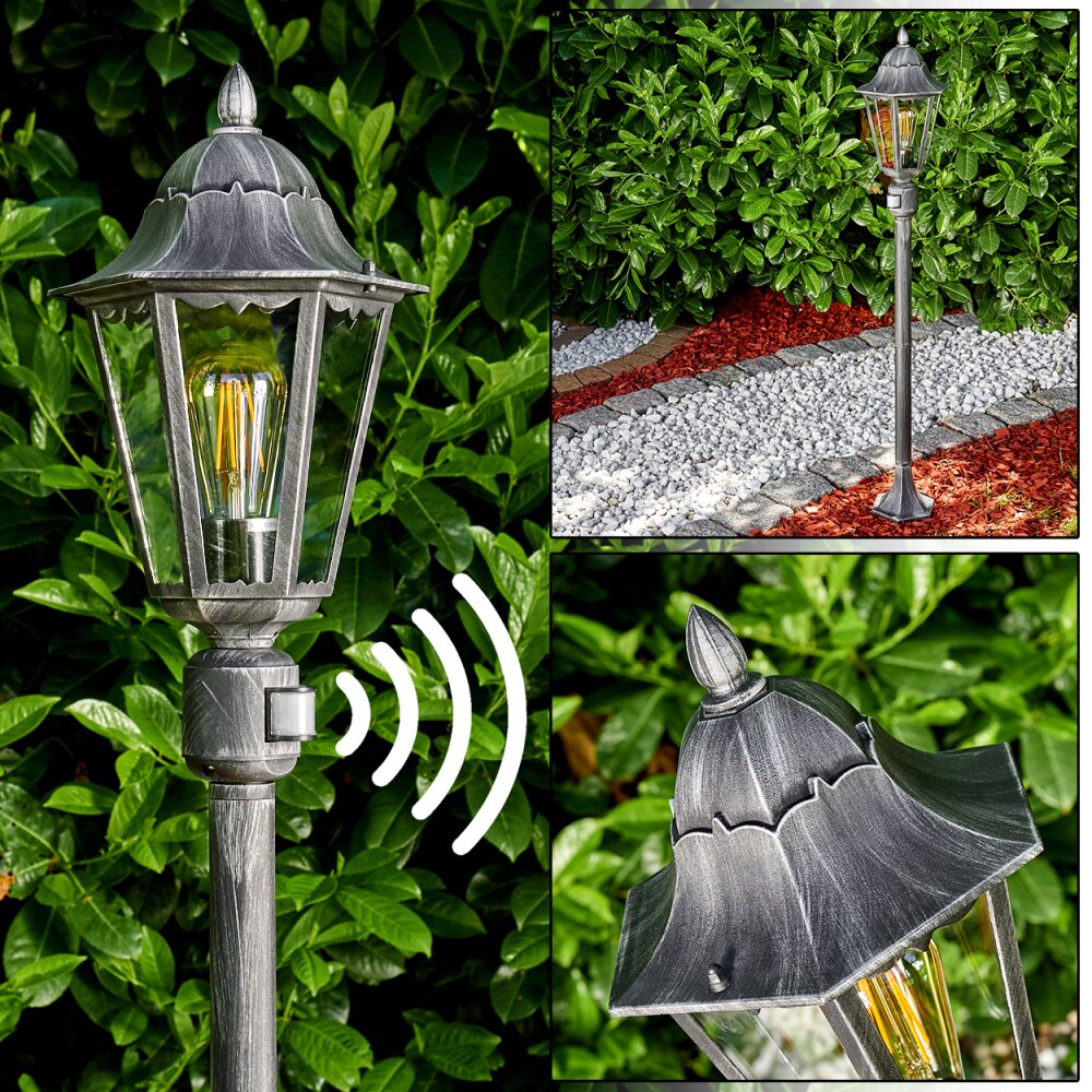 Lignac gångvägslampa Svart, Silver, 1-ljuskällor, Rörelsedetektor main product photo
