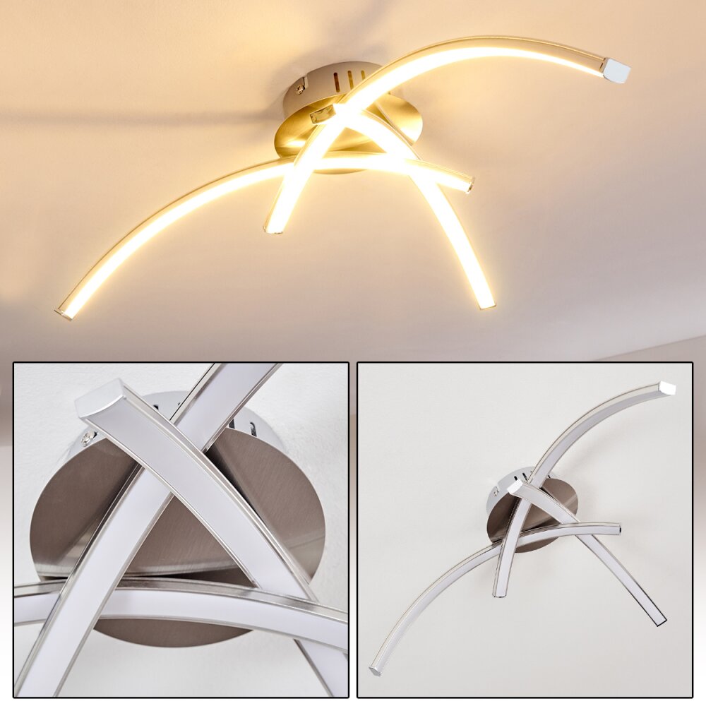Wikon Taklampa LED Nickel matt, 3-ljuskällor main product photo