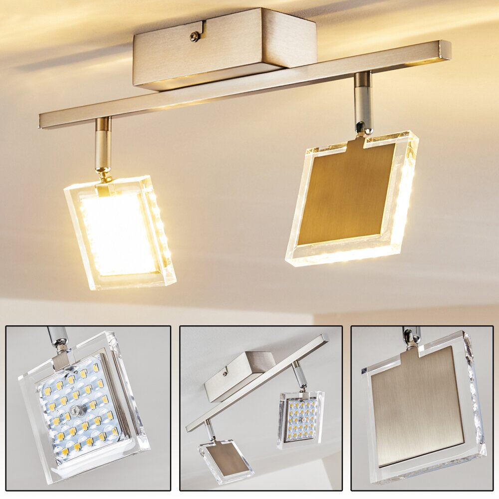 Piney Taklampa, Takstrålkastare LED Nickel matt, 2-ljuskällor main product photo
