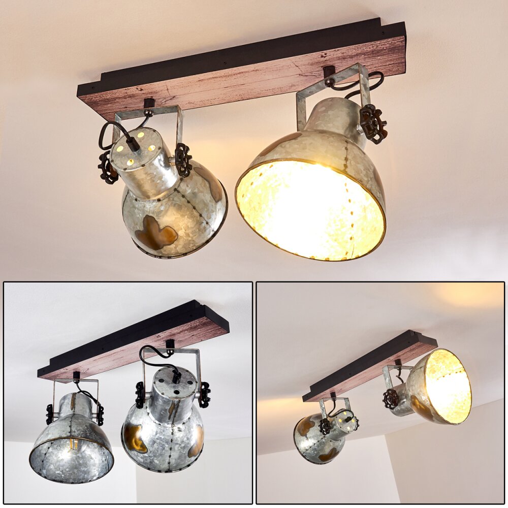 Hora Taklampa, Takstrålkastare Trä mörkt, Silver, 1-ljuskällor main product photo