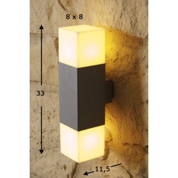 Trio Lampor HUDSON vägglampa utomhus, Vägglampa Rostfritt stål, 2-ljuskällor