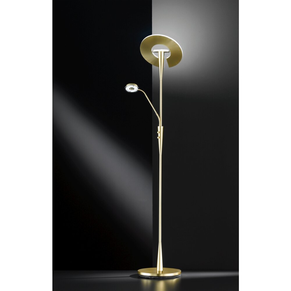 Trio QUEBEC Golvlampa, strålkastare LED Mässing, 2-ljuskällor main product photo