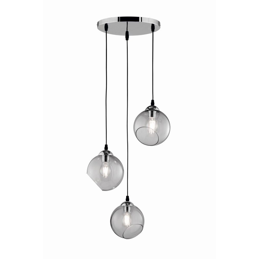 Reality CLOONEY Pendelbelysning Krom, 3-ljuskällor main product photo