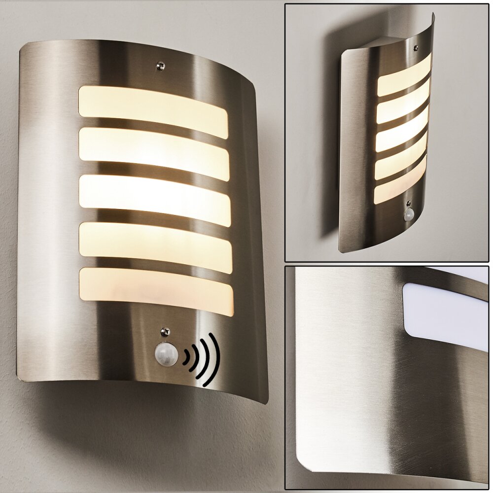Alslev Vägglampa Rostfritt stål, 1-ljuskällor, Rörelsedetektor main product photo