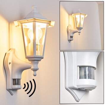Loria vägglampa utomhus, Vägglampa Vit, 1-ljuskällor, Rörelsedetektor