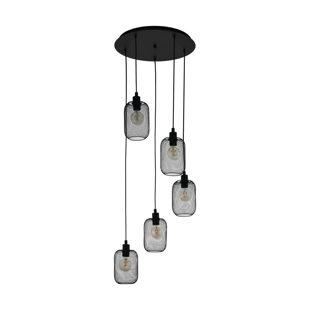 Eglo WRINGTON Pendellampa Svart, 5-ljuskällor main product photo