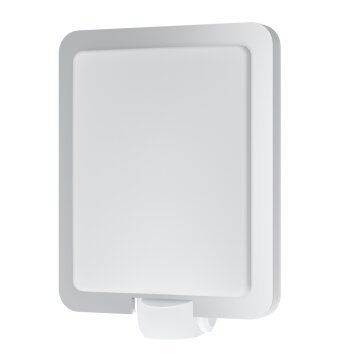 Eglo MUSSOTTO vägglampa utomhus, Vägglampa Rostfritt stål, Vit, 1-ljuskällor, Rörelsedetektor