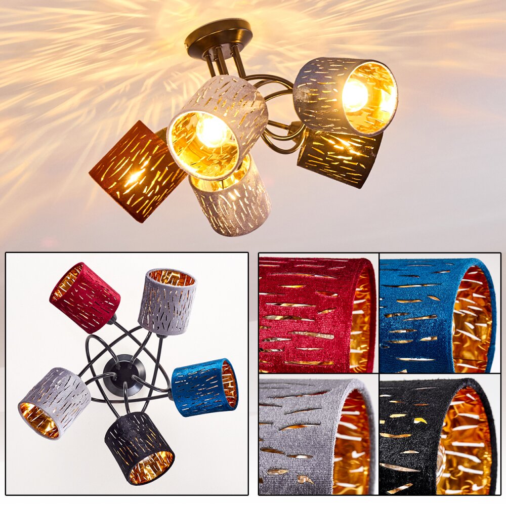 Liared Taklampa Svart, 5-ljuskällor main product photo