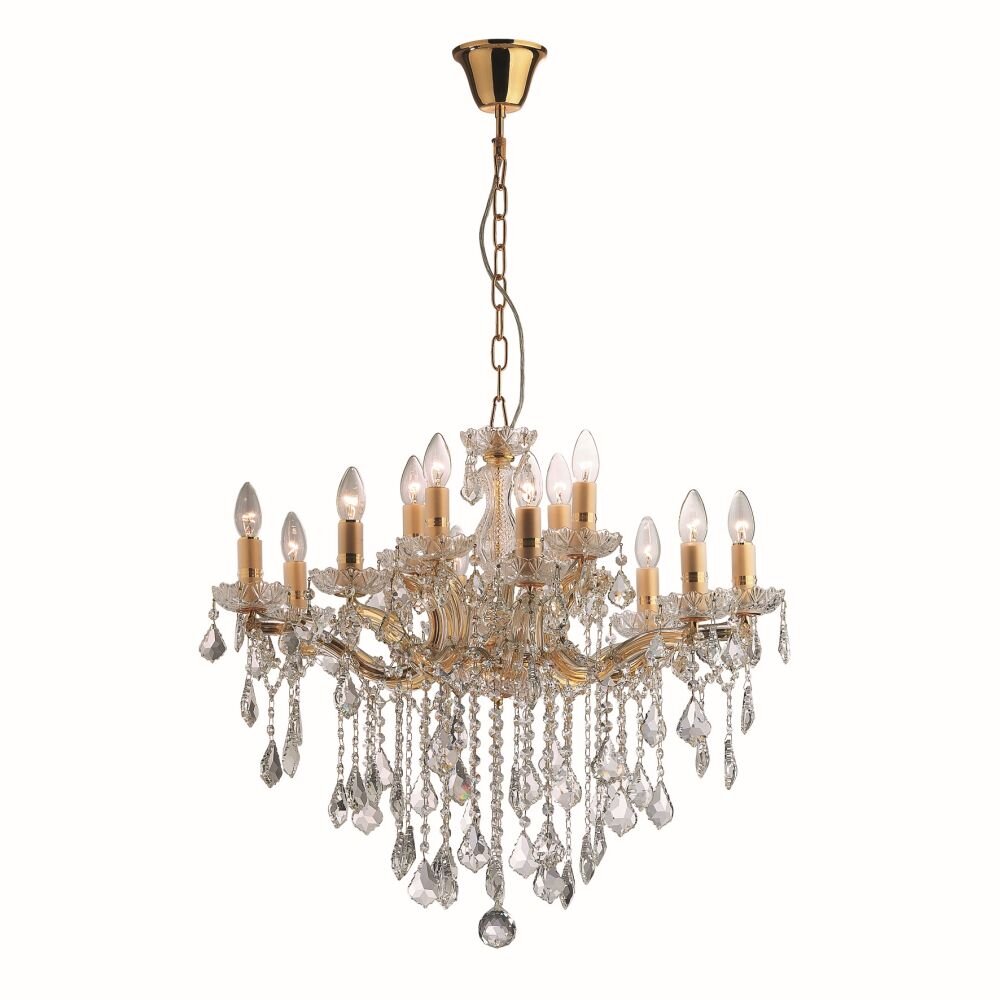 Ideallux FLORIAN Pendellampa, ljuskrona, Pendelbelysning Guld, 12-ljuskällor main product photo