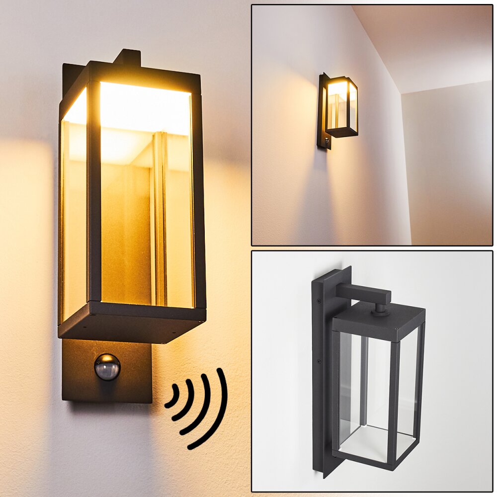 Faroer Vägglampa LED Antracit, 1-ljuskällor, Rörelsedetektor main product photo